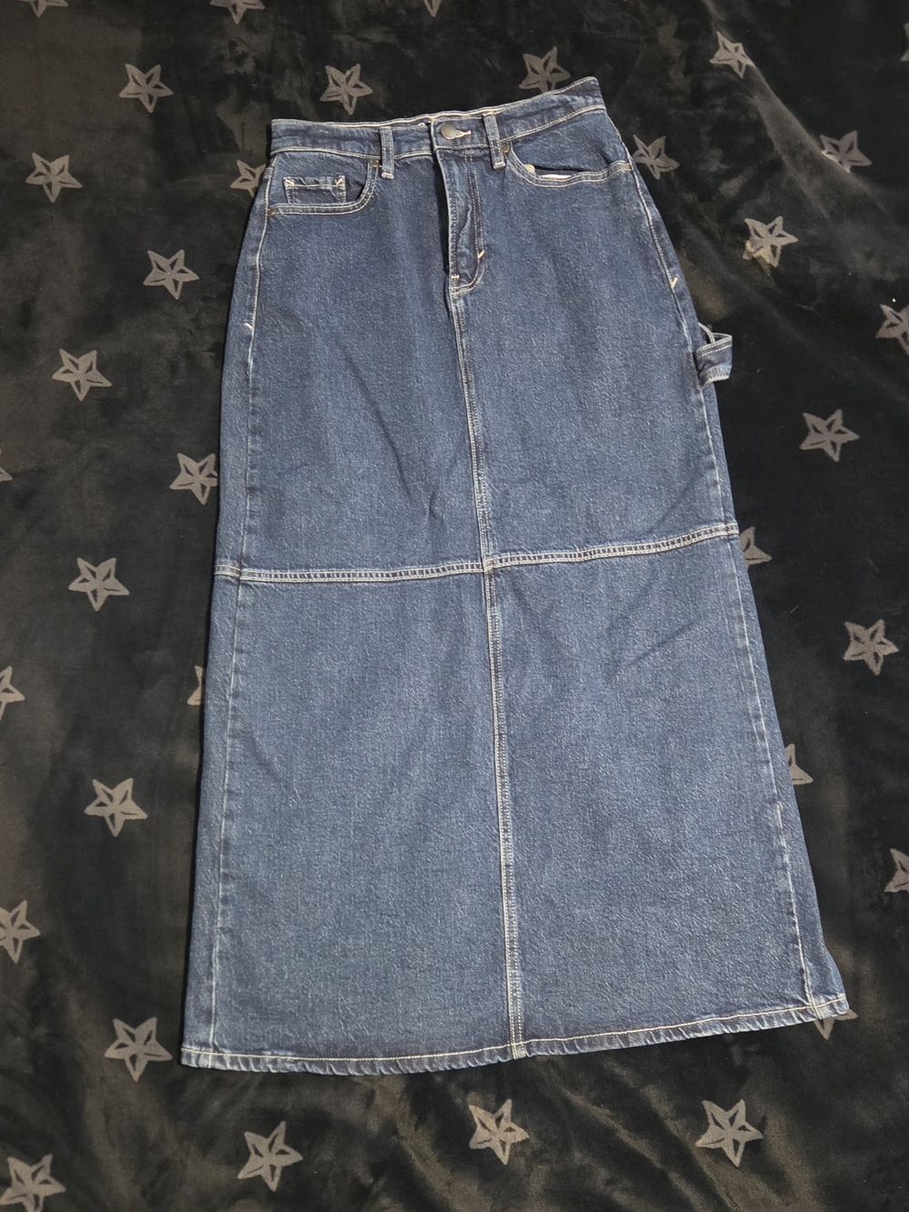 a.n.a High Rise Denim Maxi Skirt